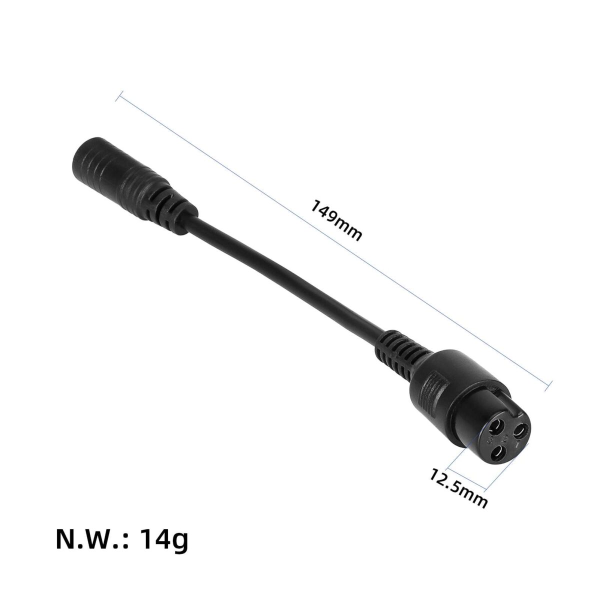 Cable adaptador de DC2.1 a cabezal de aviación grande GX16 con 3 pines - Imagen 2