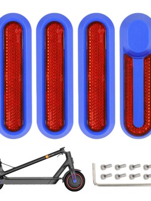 4 piezas de carcasas decorativas azules de repuesto + barras reflectoras rojas para M365 1S Pro Pro2 y Lite