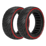 2 neumáticos sólidos LUCK4U 8,5 x 2,5 para carretera urbana con círculo rojo