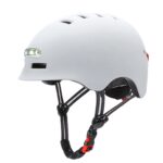 Casco blanco para adulto talla S con luz (KY-Z002)
