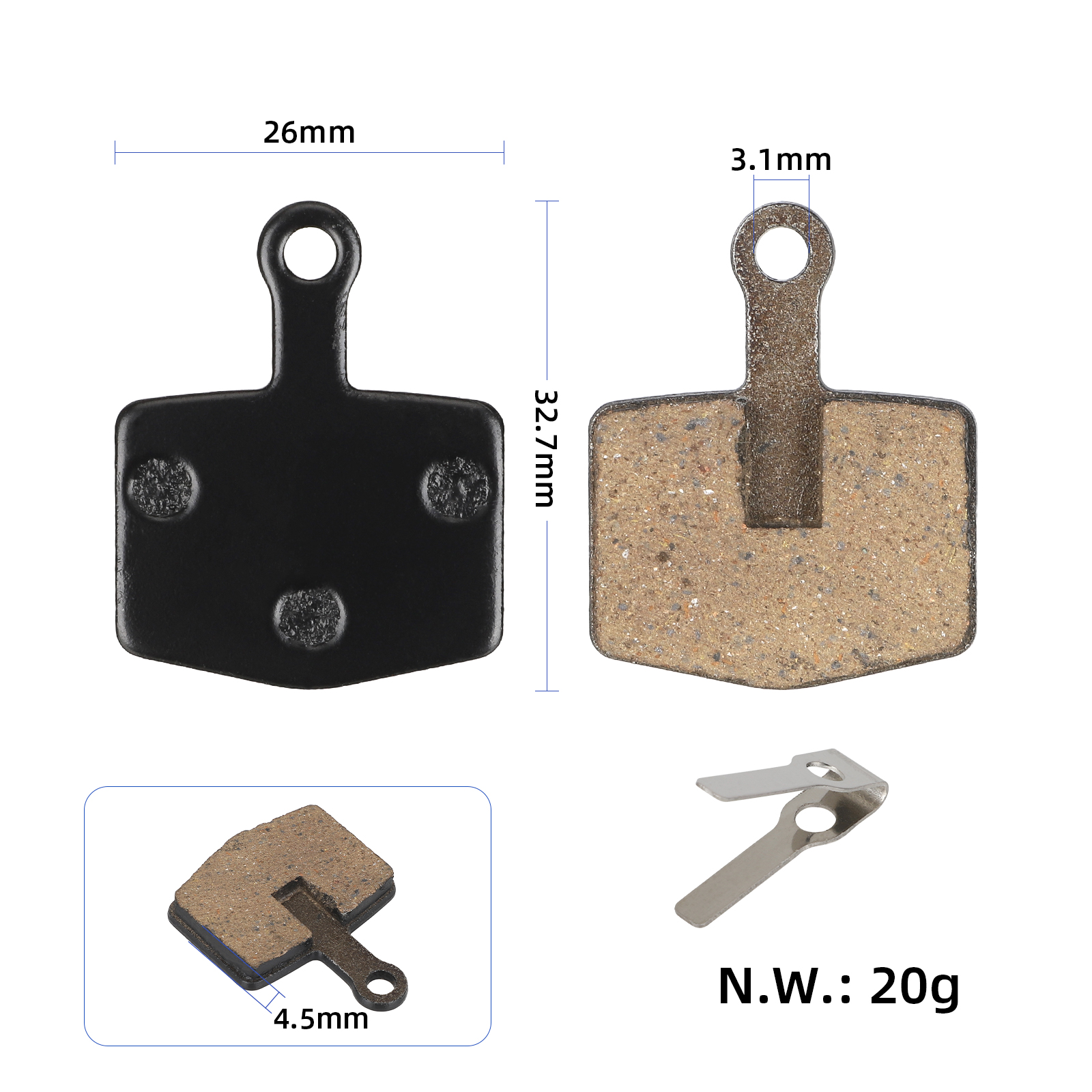 Pastillas de freno de resina negra 955 - Imagen 2