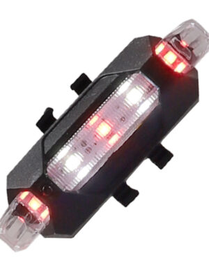 Luz trasera y lateral de advertencia blanca (brillo rojo-blanco) recargable por USB para scooters Xiaomi