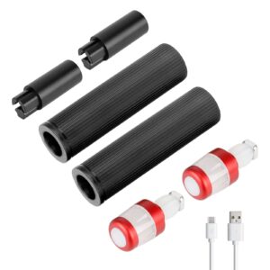 Juego de mango de silicona para varilla de extensión Ulip Xiaomi (varilla de extensión negra + luz blanca roja)