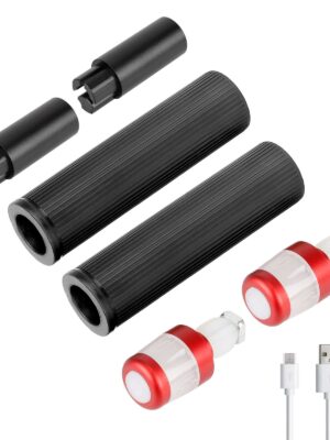 Juego de mango de silicona para varilla de extensión Ulip Xiaomi (varilla de extensión negra + luz blanca roja)