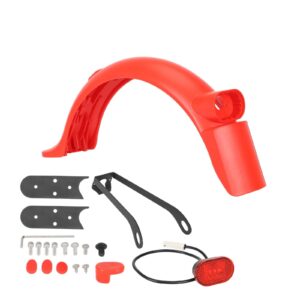 Kit de guardabarros trasero rojo con luz, soporte metálico y gancho para patinete M365 Pro/Pro2