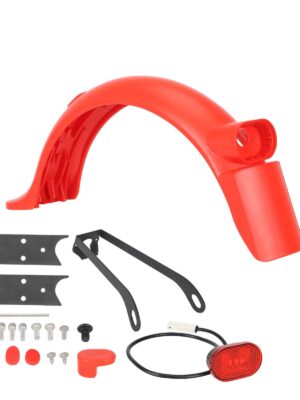 Kit de guardabarros trasero rojo con luz, soporte metálico y gancho para patinete M365 Pro/Pro2