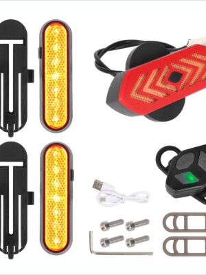 Juego de 2 luces intermitentes recargables amarillas Ulip + 1 luz trasera intermitente con control remoto para scooters Xiaomi 4Pro