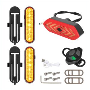Juego de 2 luces intermitentes recargables amarillas Ulip + 1 luz trasera intermitente con control remoto para scooters Xiaomi M365/1S