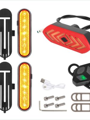 Juego de 2 luces intermitentes recargables amarillas Ulip + 1 luz trasera intermitente con control remoto para scooters Xiaomi M365/1S