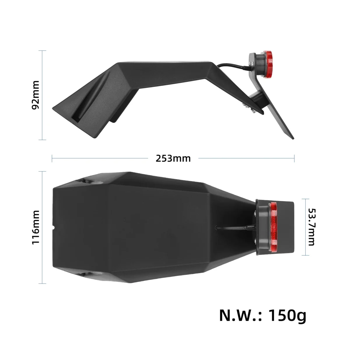 Guardabarros trasero con luz intermitente para DUALTRON AMINIA LONG BODY / DUALTRON AMINIA SPECIAL - Imagen 2