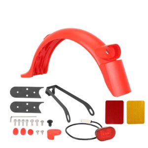 Kit de guardabarros trasero rojo con luz, soporte metálico, matrícula y gancho para patinete M365 Pro/Pro2/