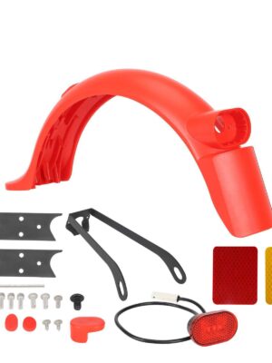 Kit de guardabarros trasero rojo con luz, soporte metálico, matrícula y gancho para patinete M365 Pro/Pro2/
