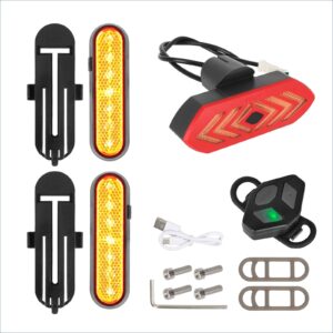 2 juegos de luces intermitentes recargables amarillas Ulip + 1 juego de luces traseras intermitentes con control remoto para scooters MaxG30D