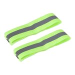 Pulseras reflectantes peludas para manos y pies de color verde fluorescente de 4 x 1,5 cm