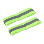 Pulseras reflectantes peludas para manos y pies de color verde fluorescente de 4 x 1,5 cm