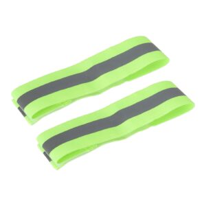 Pulseras reflectantes peludas para manos y pies de color verde fluorescente de 4 x 1,5 cm