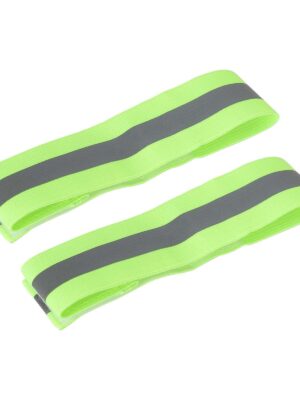 Pulseras reflectantes peludas para manos y pies de color verde fluorescente de 4 x 1,5 cm