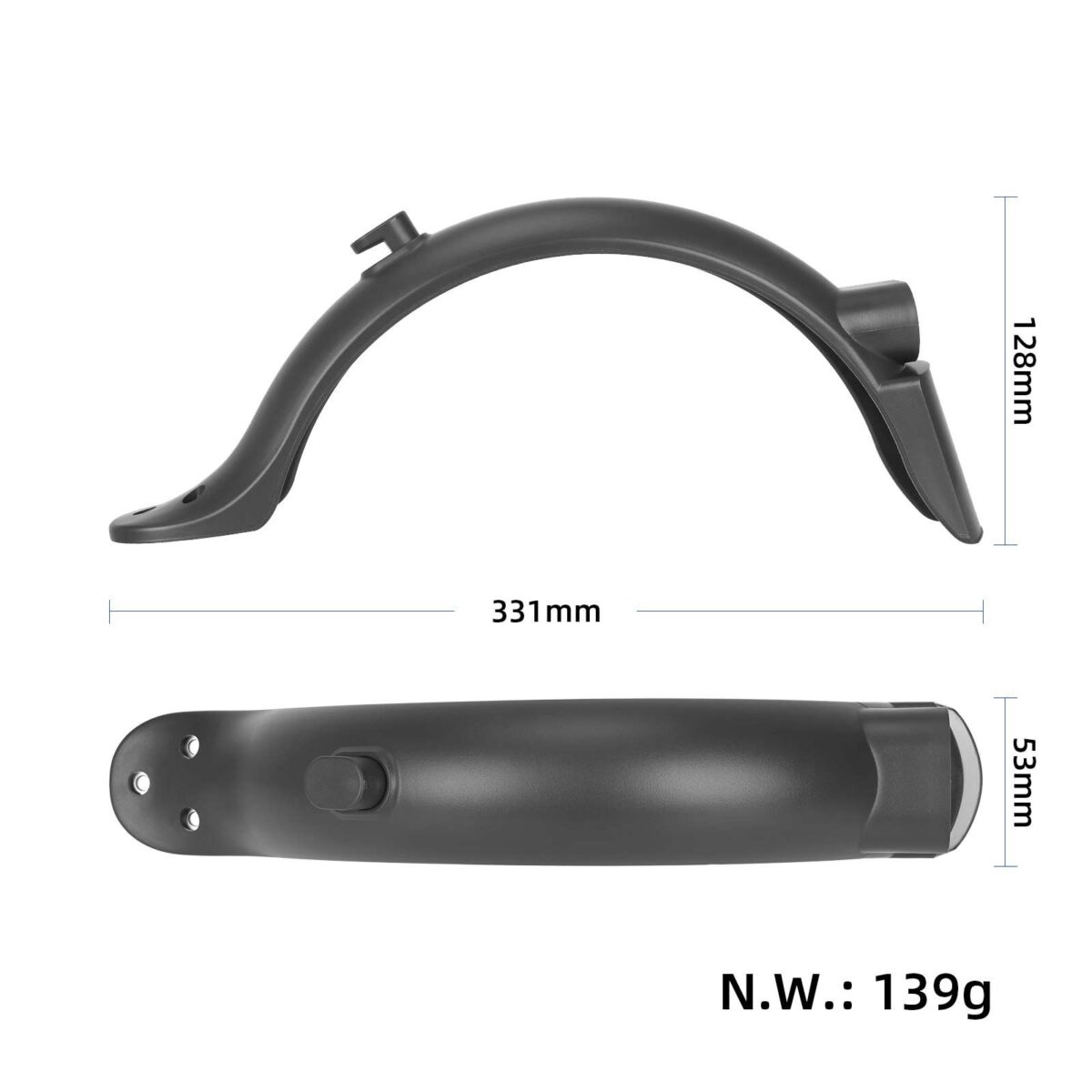 Guardabarros trasero gris con gancho para patinete M365 Pro/Pro2 - Imagen 2