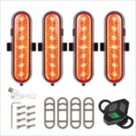 Juego de 4 luces intermitentes recargables Ulip Red con control remoto