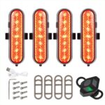 Juego de 4 luces intermitentes recargables Ulip Red con control remoto