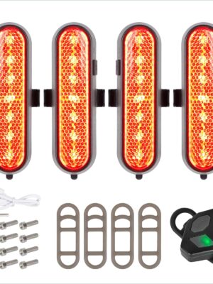 Juego de 4 luces intermitentes recargables Ulip Red con control remoto