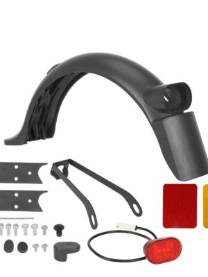 Kit de guardabarros trasero gris con luz, soporte metálico, matrícula y gancho para patinete M365 Pro/Pro2/