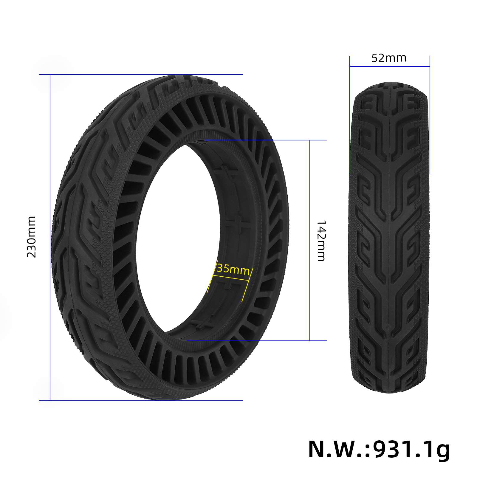Neumático sólido de caucho 10*2.125-6.1(8.5*2Plus) - Imagen 2