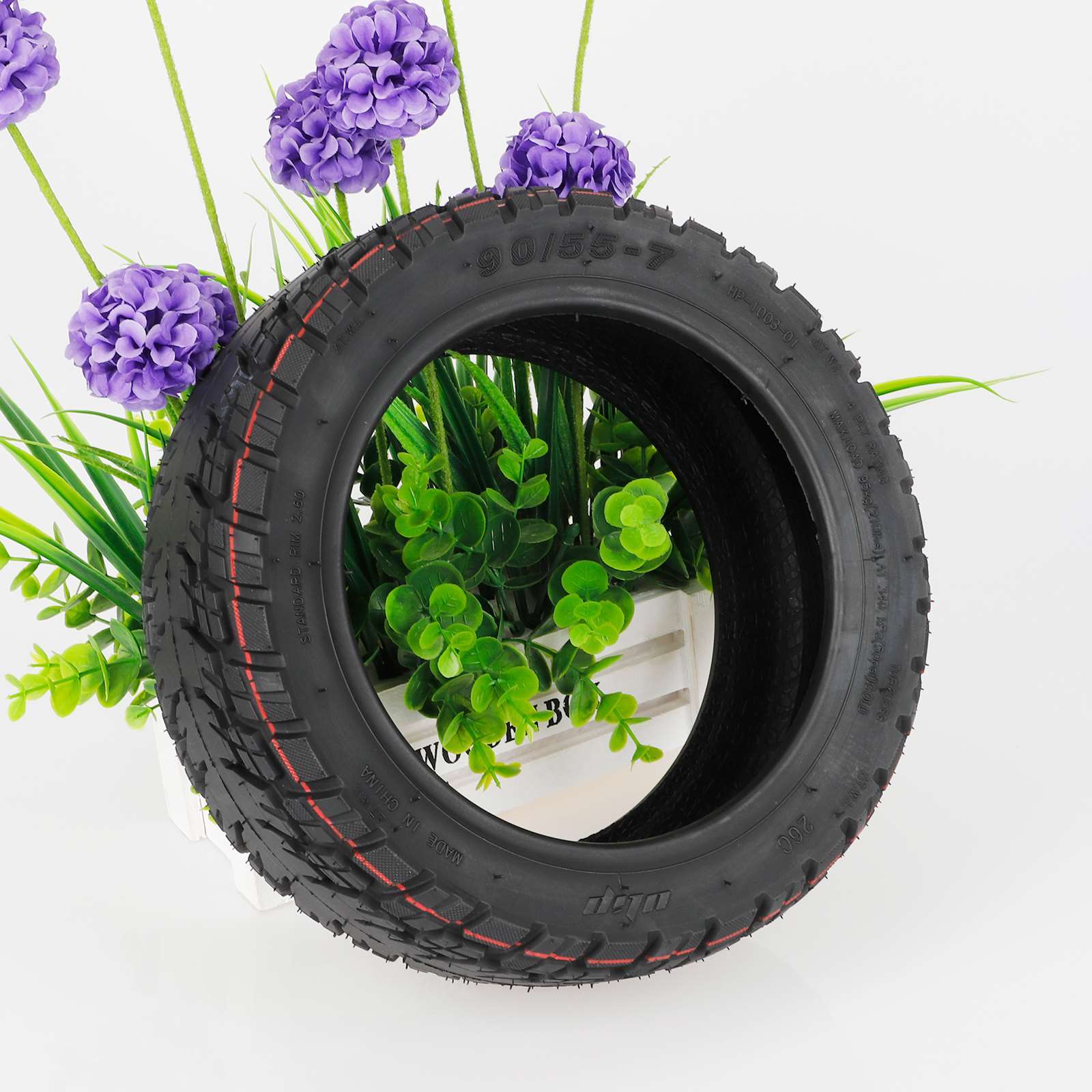 Neumático todoterreno sin cámara ULIP 90/55-7 con adhesivo y válvula para scooters Segway GT - Imagen 6