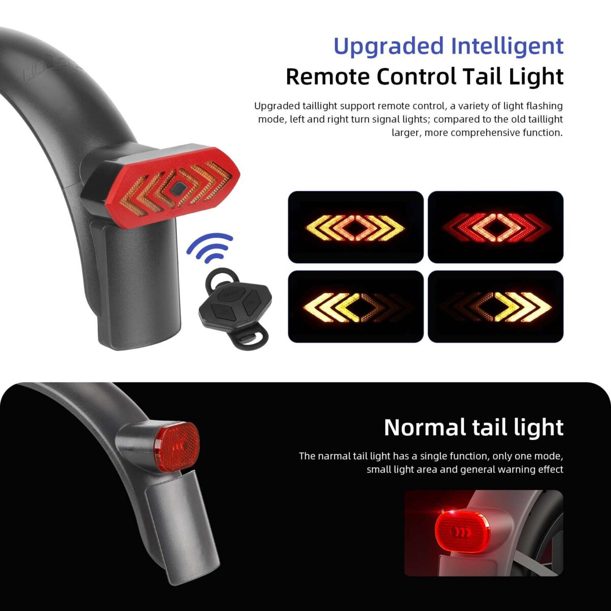 Suspensión trasera Ulip V3 negra y roja con guardabarros de señal de giro para scooter M365 y 1S - Imagen 4