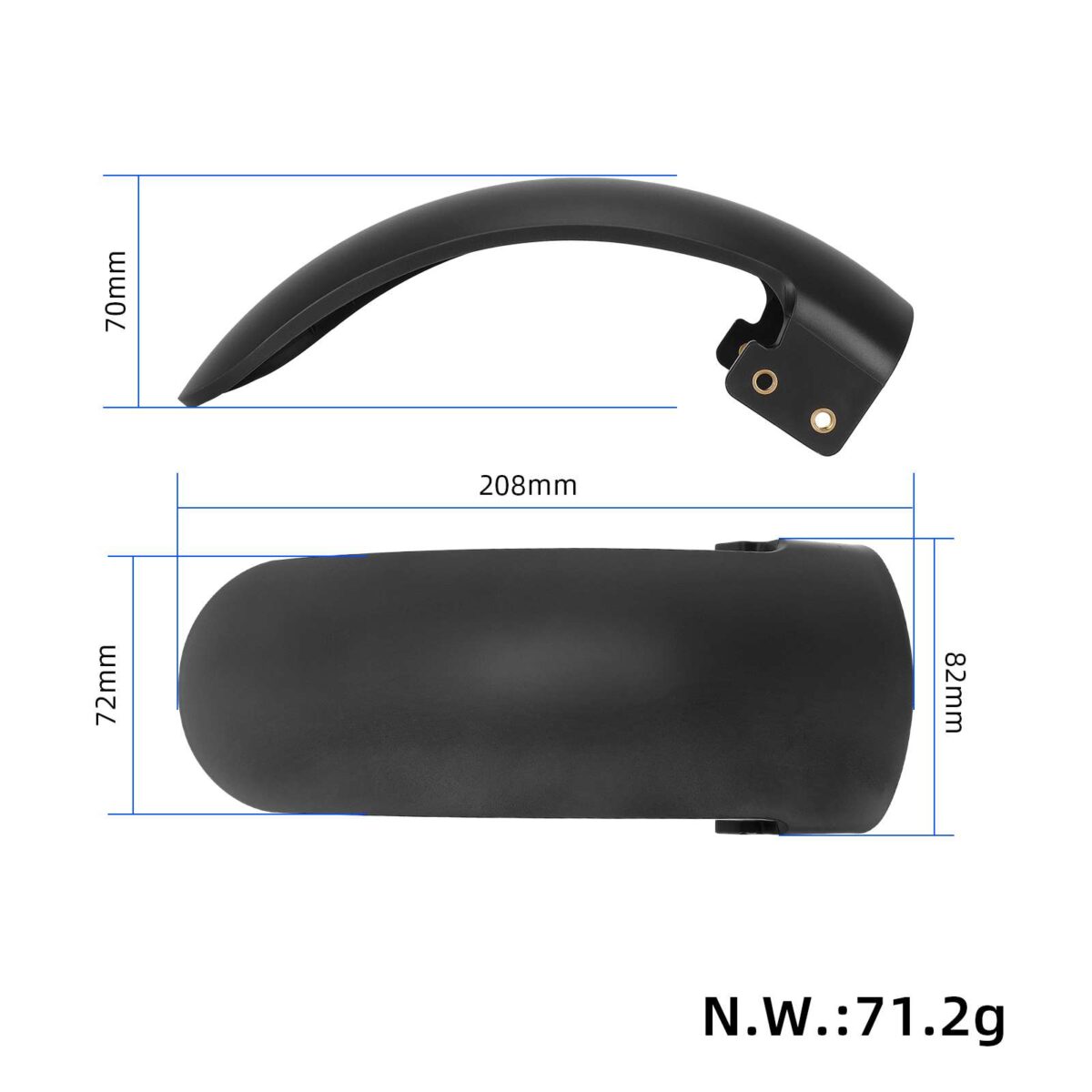 Guardabarros delantero gris para patinetes Xiaomi 4 Ultra - Imagen 2