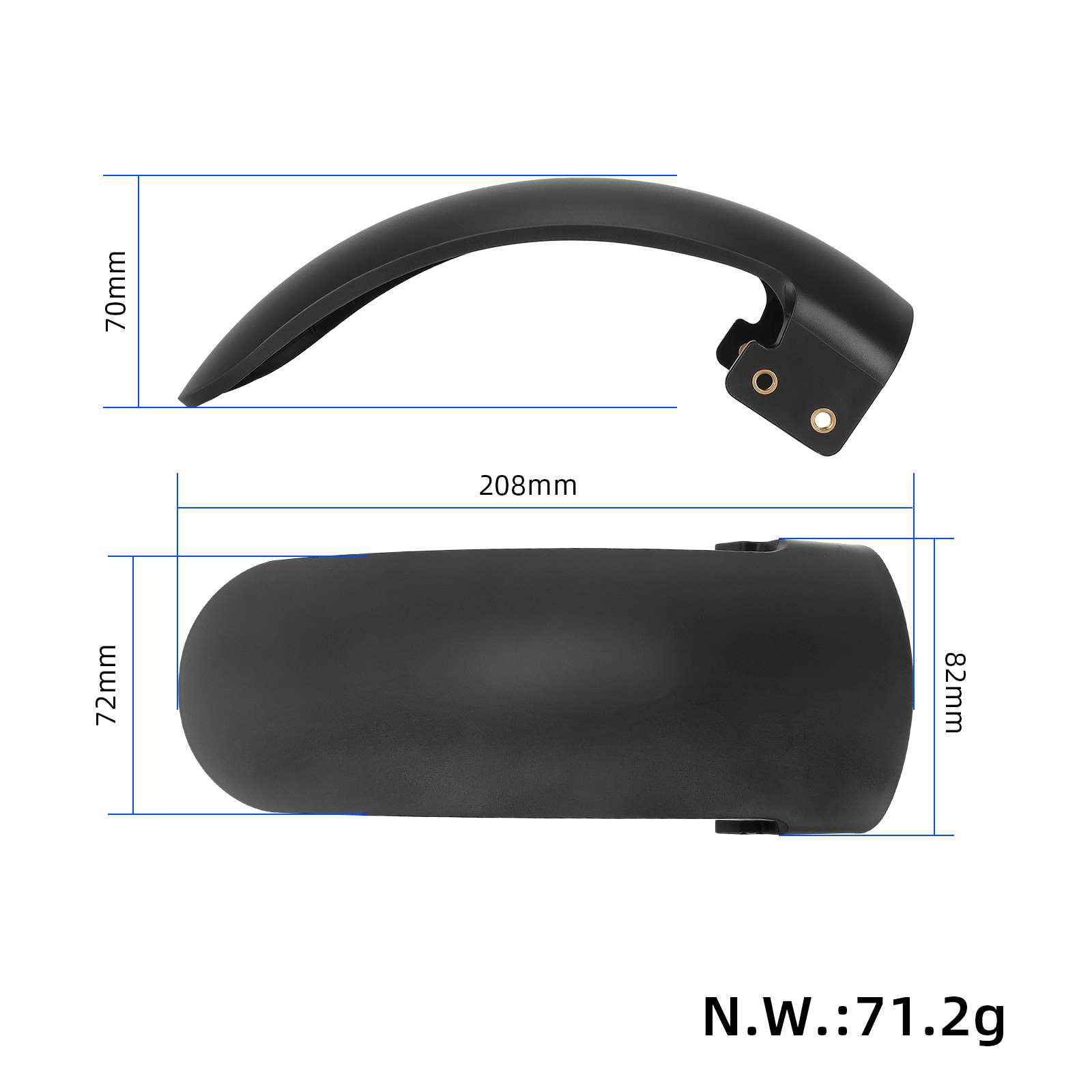 Guardabarros delantero gris para patinetes Xiaomi 4 Ultra - Imagen 2