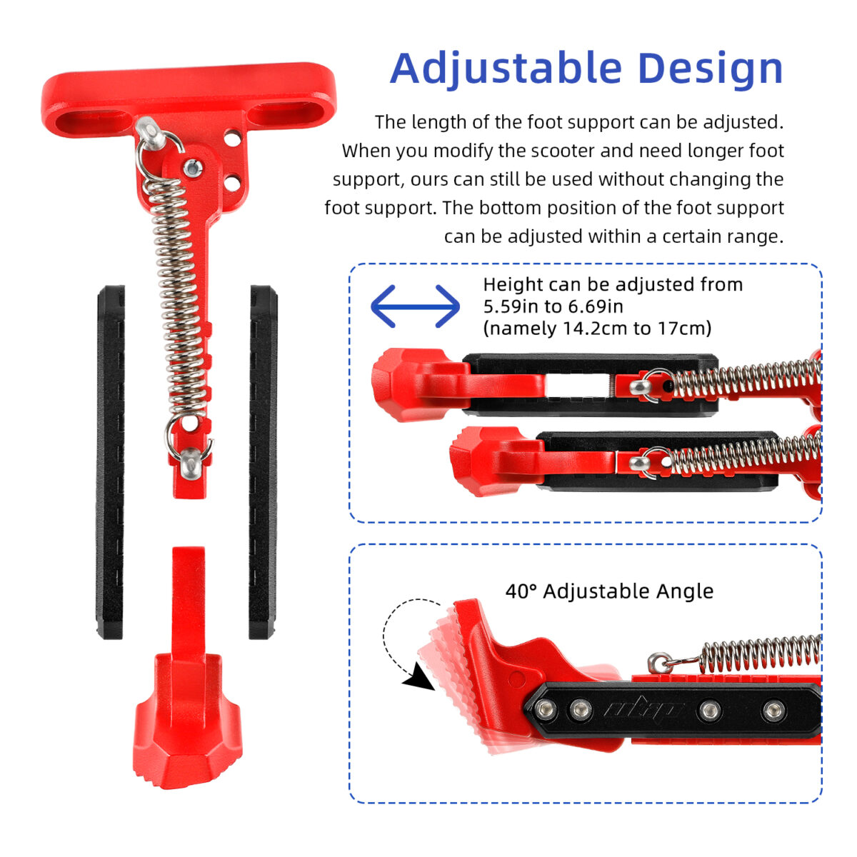 Pata de cabra ajustable V2 Rojo-Negro para scooters de serie Max G30 - Imagen 6