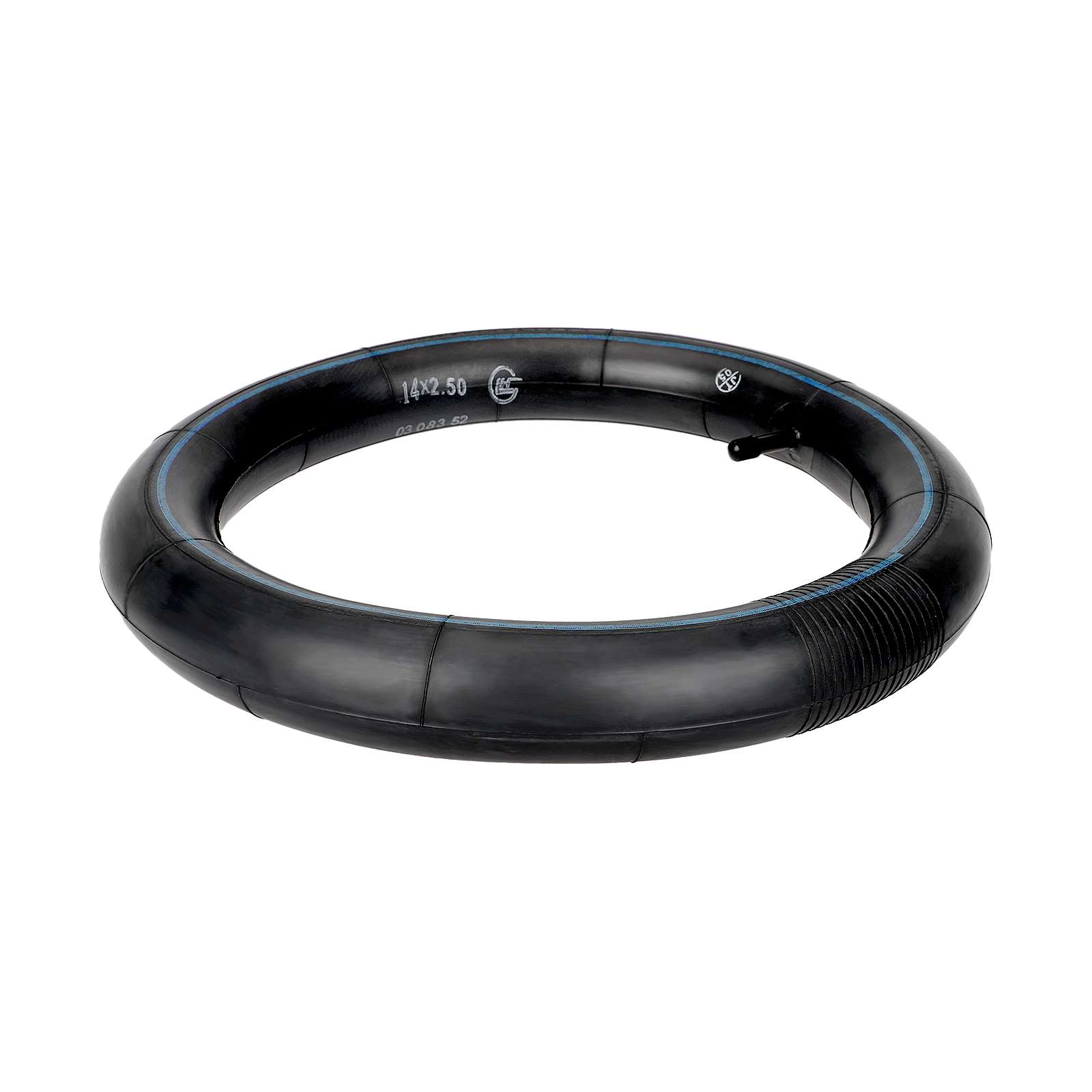 Cámara de aire recta de 14 x 2,5 pulgadas con rayas azules (boquilla de aire estilo americano) - Imagen 2