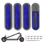 4 piezas de carcasas decorativas grises de repuesto + barras reflectoras azules para M365 1S Pro Pro2 y Lite