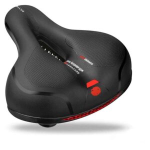 Sillín de bicicleta grande con pegatinas reflectantes