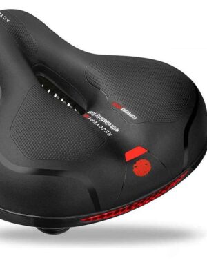 Sillín de bicicleta grande con pegatinas reflectantes