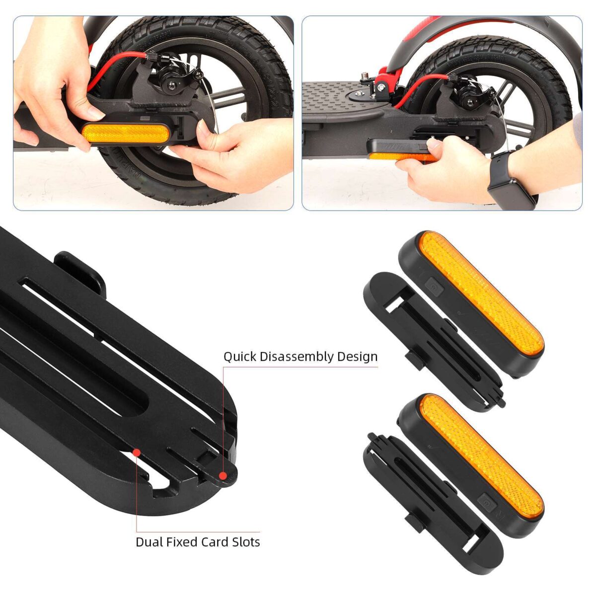 Juego de 4 luces intermitentes recargables amarillas Ulip + 1 juego de luces traseras con control remoto para scooters Xiaomi 4Pro - Imagen 6
