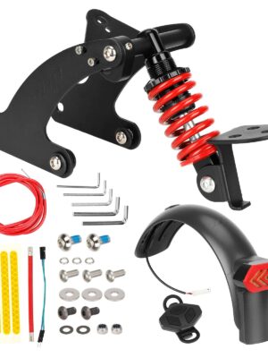Suspensión trasera Ulip V3 negra y roja con guardabarros para intermitentes para scooter Pro/Pro2