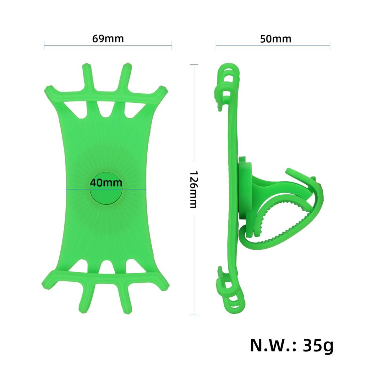 Soporte multifuncional para teléfono móvil de silicona verde - Imagen 5