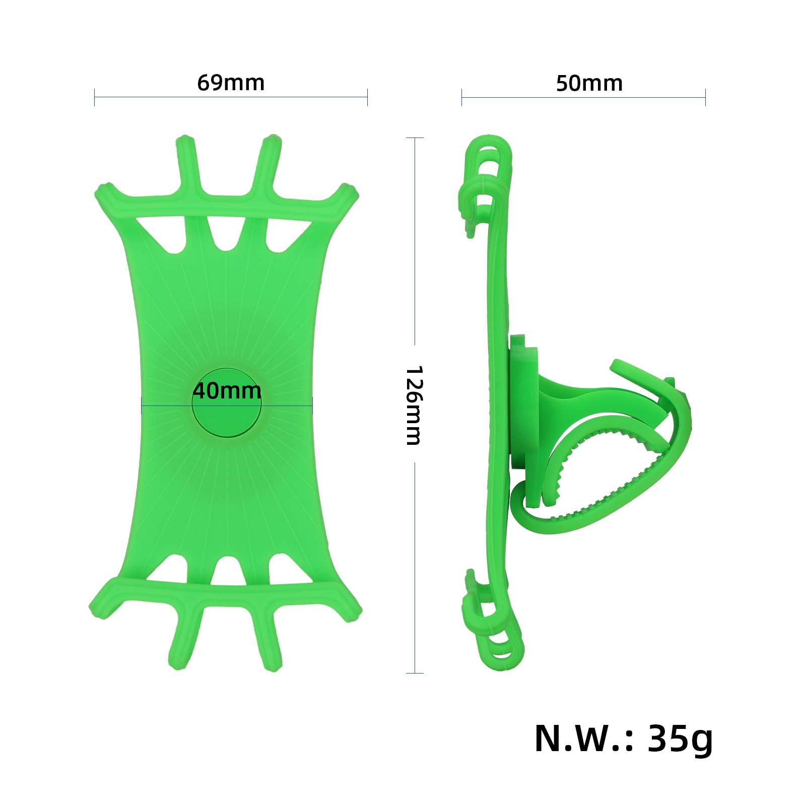 Soporte multifuncional para teléfono móvil de silicona verde - Imagen 5