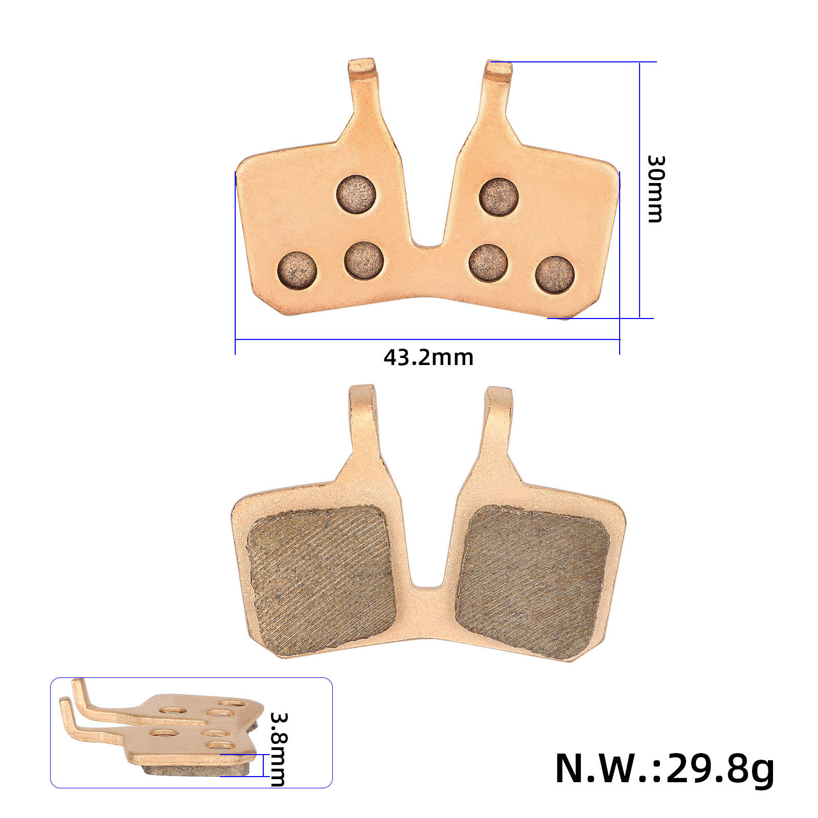 Pastillas de freno sinterizadas Magura MT5/MT7 en oro rosa - Imagen 2