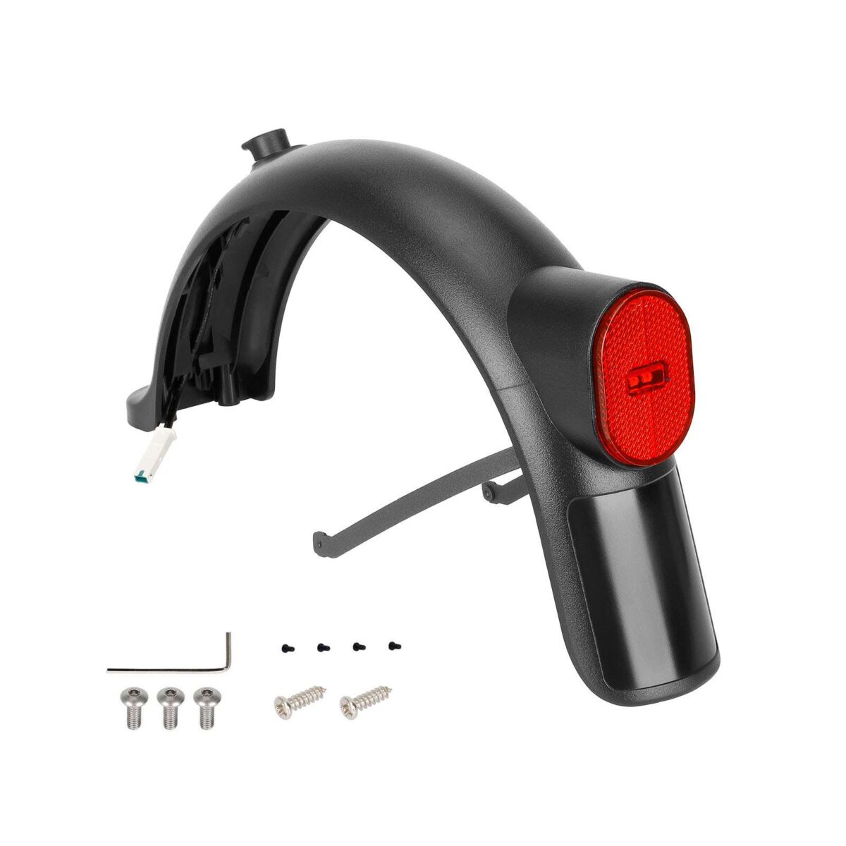 Guardabarros trasero gris con gancho para luz y soporte para patinete Xiaomi 4 Pro - Imagen 2