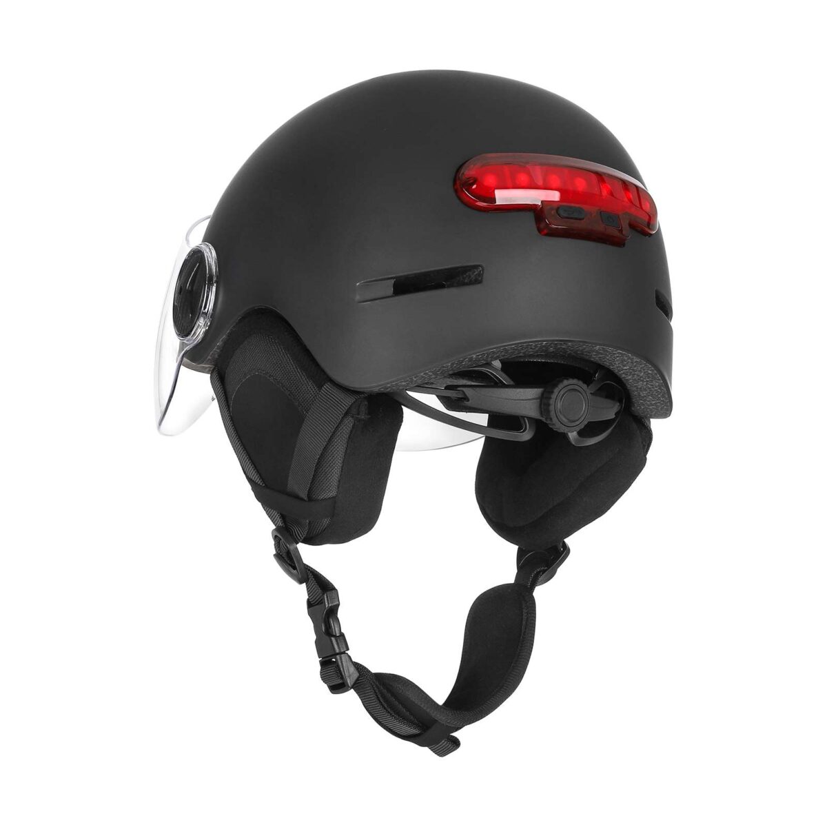 Casco de invierno negro a prueba de viento con luces delanteras y traseras. - Imagen 4