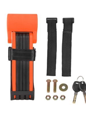 Cerradura antirrobo rectangular plegable naranja (con caja de embalaje)