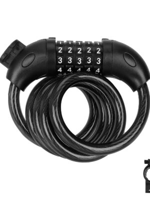 Candado con contraseña de cinco dígitos de color negro