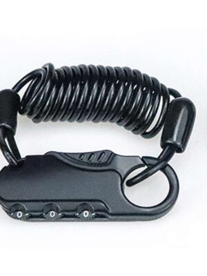 Candado con contraseña de 3 palabras para casco, color negro