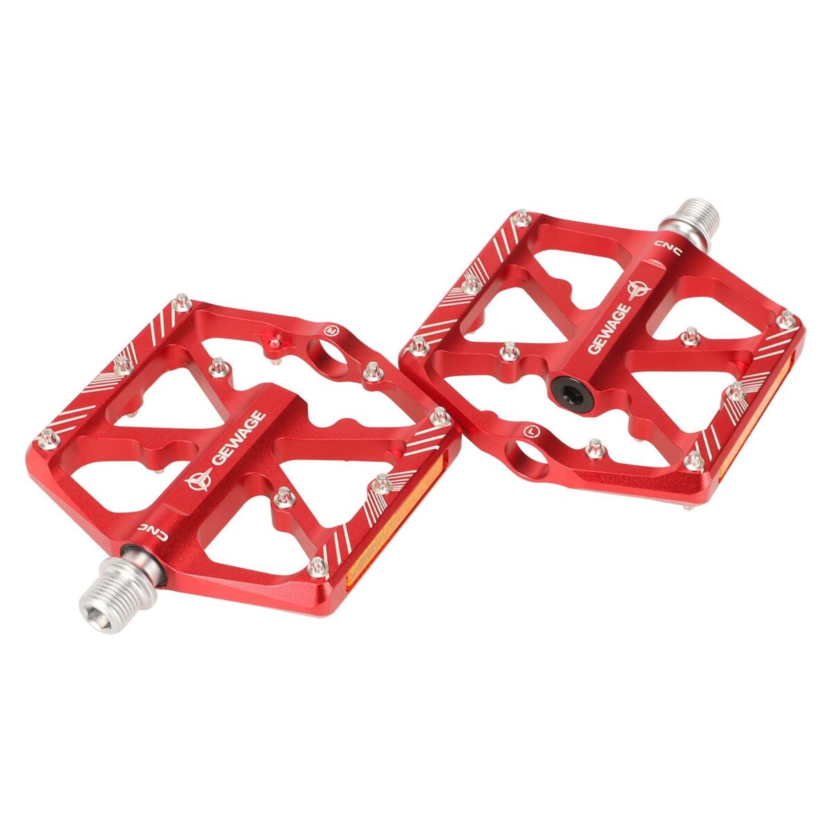 Pedal antideslizante hueco de aleación de aluminio rojo - Imagen 6