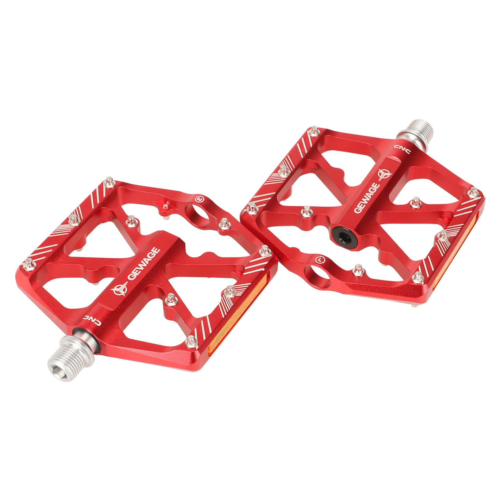 Pedal antideslizante hueco de aleación de aluminio rojo - Imagen 6