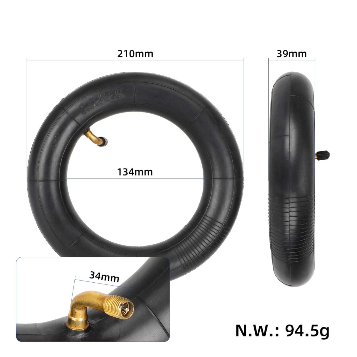 Tubo interior curvado de 90 grados hacia afuera de 8,5 x 3 - Imagen 2
