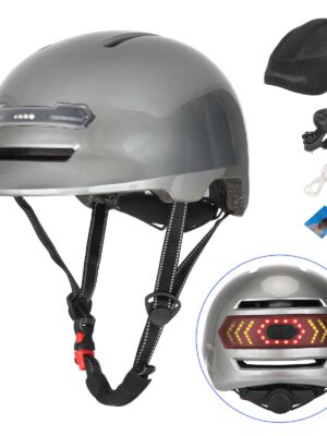 Casco con luz de voz Z005 gris brillante